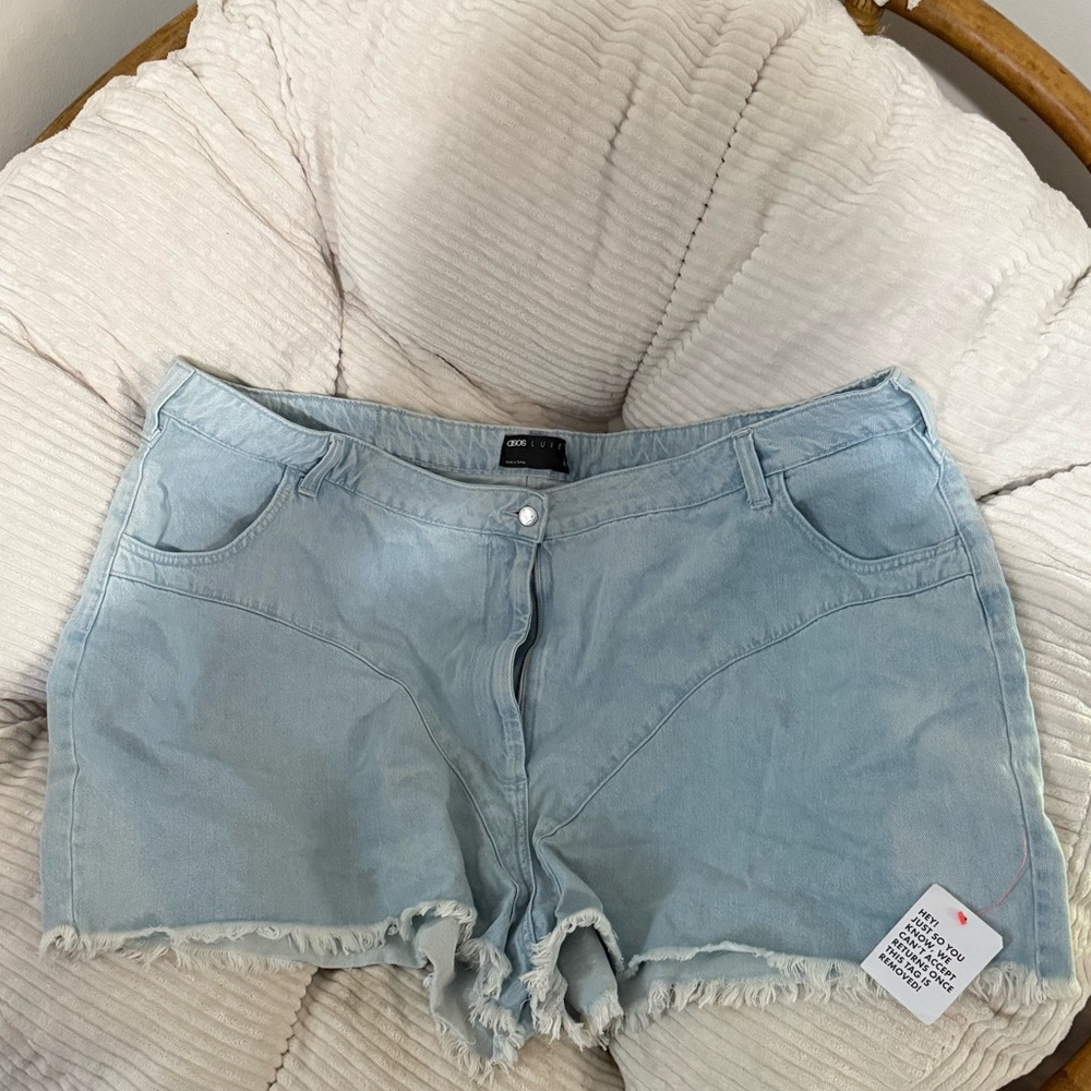 ASOS Luxe Light Blue Denim Shorts